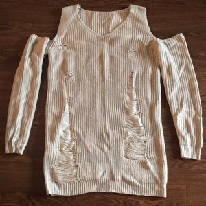 Distressed Sweater Dress